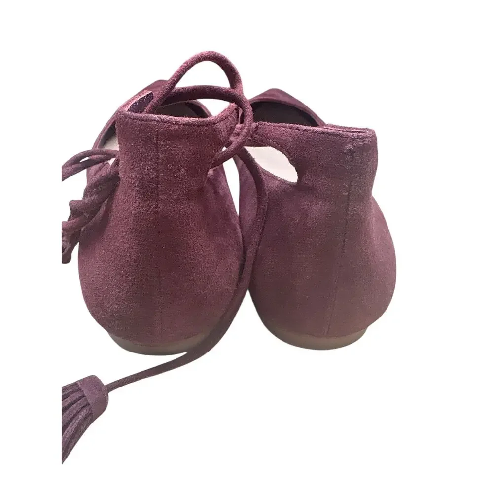 Loeffler Randall Penelope Suede Flats - Burgundy